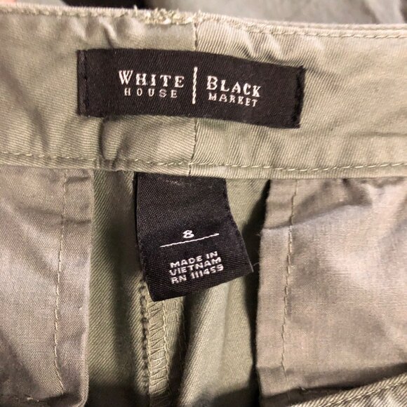 White House Black Market Olive Green Cropped‎ Straight-Leg Pants Womens Size 8 - Picture 5 of 5